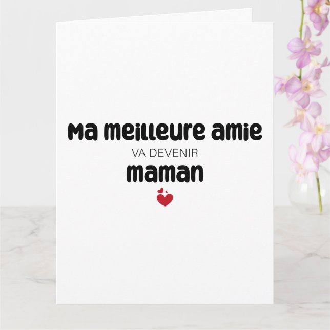 Cartão Carte "Mãe meilleure amie va devenir maman" (Orquídea)