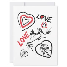 Carte motifs cœurs façon tags