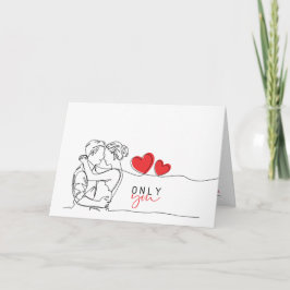 Cartão Carte Saint-Valentin - Design art linéaire