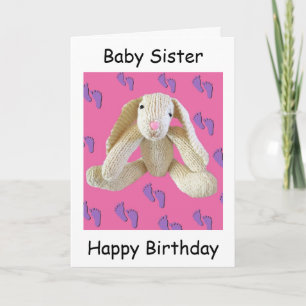 Cartão Carteira de aniversário de bebê da irmã Bunny Rabb