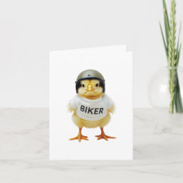 Cartão Carteira de PINTINHO BIKER engraçada - mulher moto
