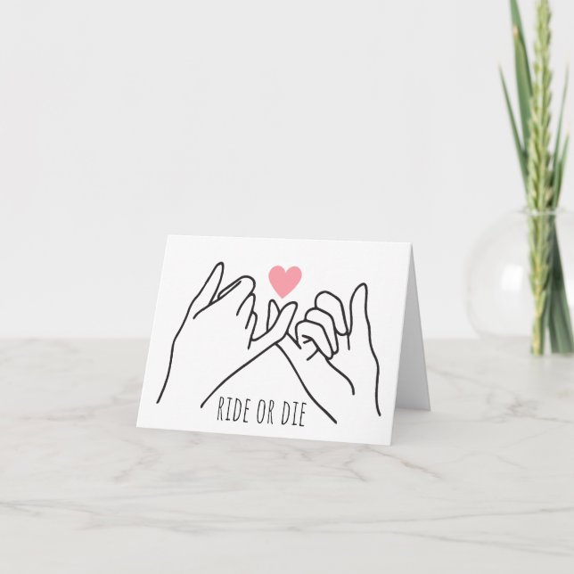 Cartão Carteira de Promessa Ride ou Die Pinkie (Frente)