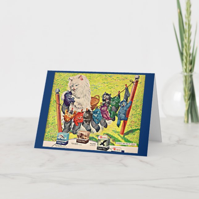 Cartão Carter's Ink and mama cat and kittens (Frente)