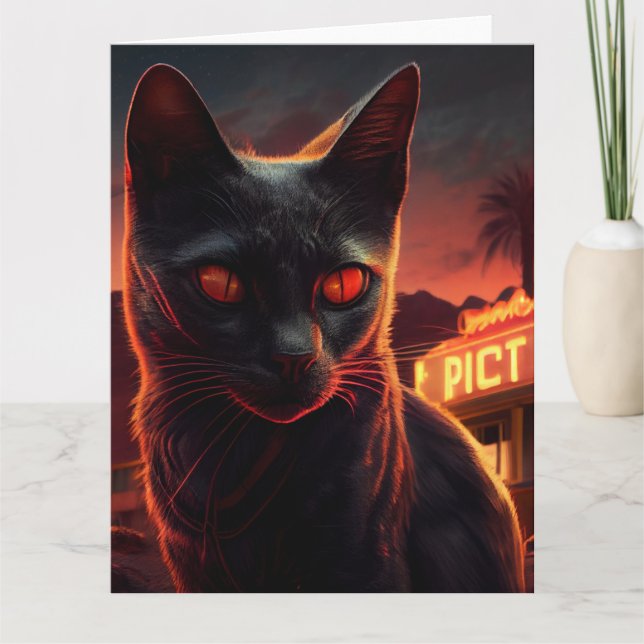 Cartão Cartes de vœux Black Cat (Frente)