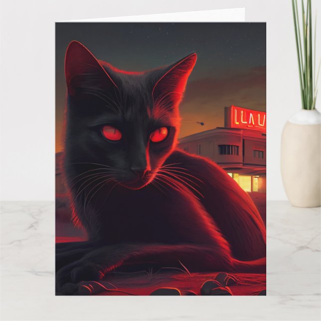Cartão Cartes de vœux Black Cat (Frente)