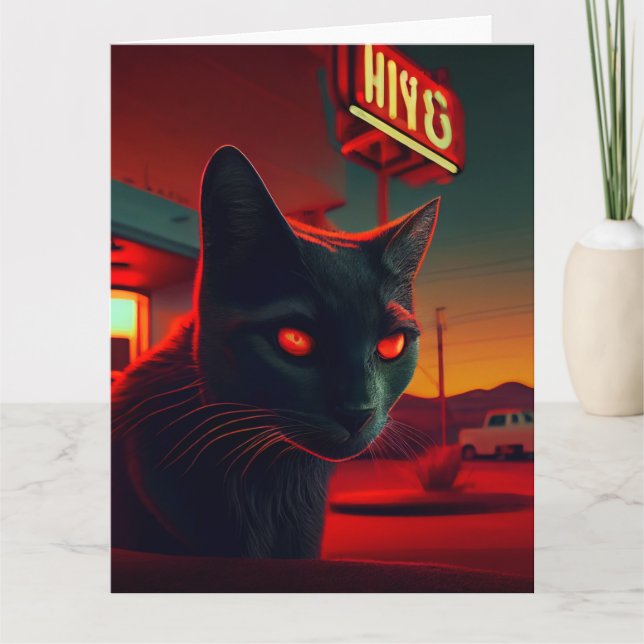 Cartão Cartes de vœux Black Cat (Frente)