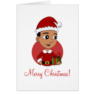 Cartão Cartografia de menino de Natal