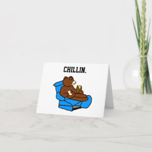 Cartão Cartografia de Pai Chillin Engraçado com Urso Fáci