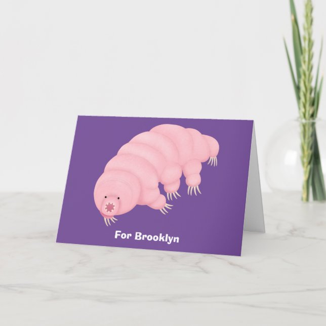 Cartão Cartografia de ursos-d'água, cor-de-rosa-branca, (Frente)