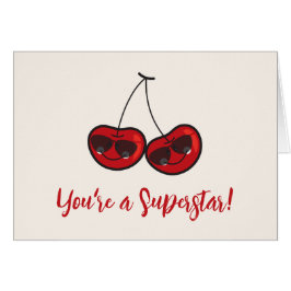 Cartão Cartografia Divertida e Legal cerejas Cheeky com ó