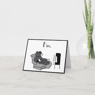 Cartão Cartografia do Urso de Pai Preguiçoso com "Fin", P