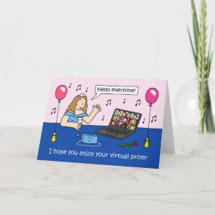 Cartão Cartoon 19 do Virtual Baile de formatura Night Cov