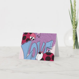 Cartão Cartoon Adorable Ladybug Love