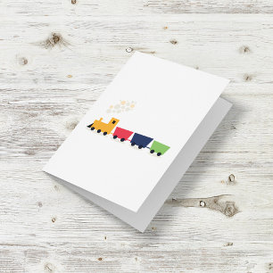 Cartão Cartoon Cartoon Colorful Toy Train Card
