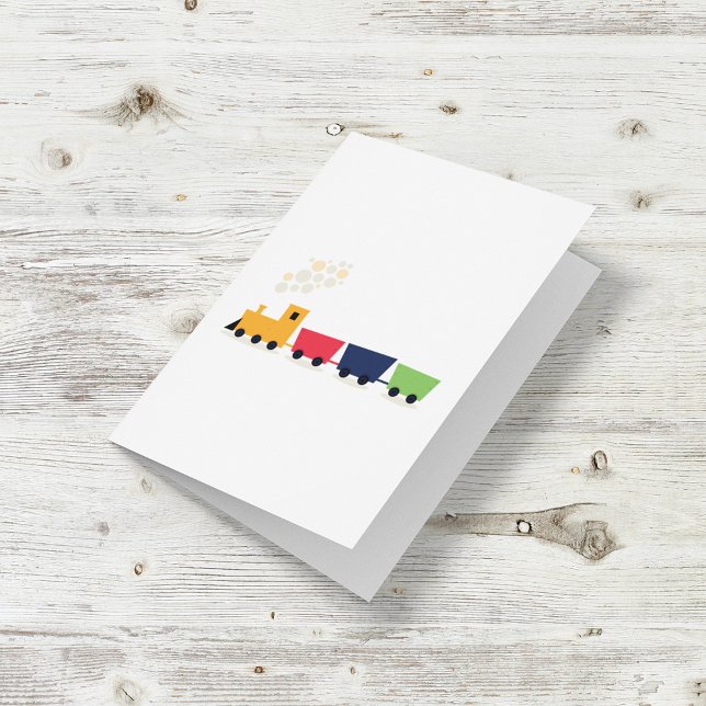 Cartão Cartoon Cartoon Colorful Toy Train Card (Criador carregado)