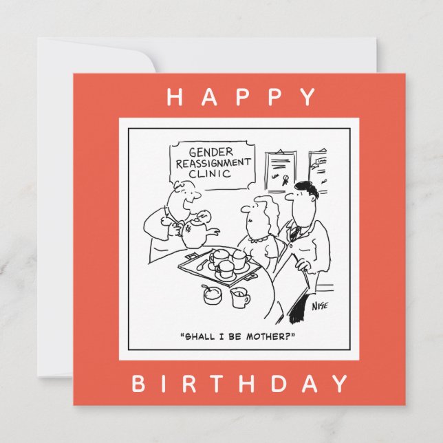 Cartão Cartoon Clínico de Reatribuição de Gênero (Frente)