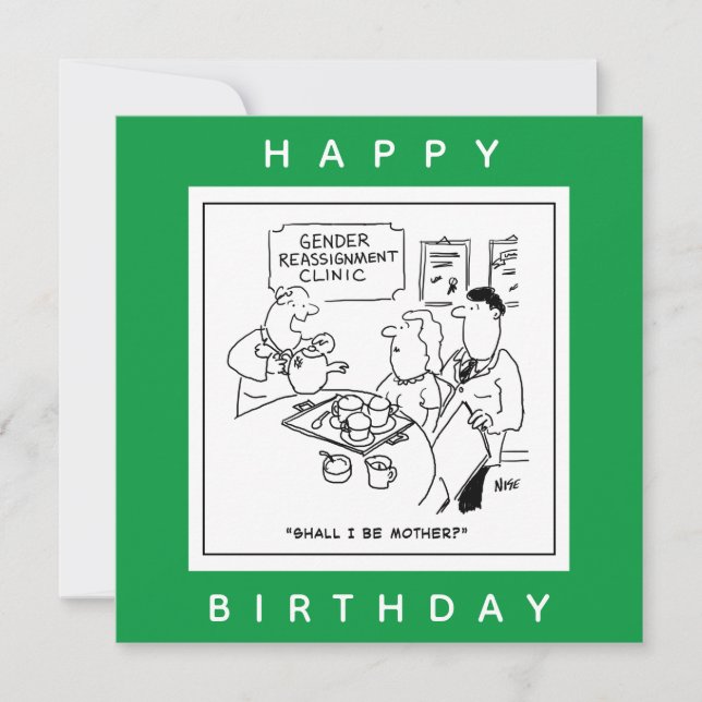 Cartão Cartoon Clínico de Reatribuição de Gênero (Frente)