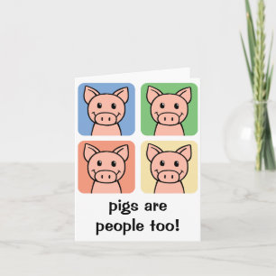 Cartão Cartoon Clip Art Pigs are People too! Piggy Piggie