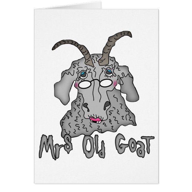 Cartão Cartoon da Sra. Old Goat Funny (Frente)