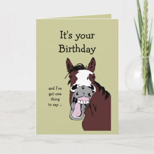 Cartão Cartoon de aniversário Engraçado Horse Bobo Rom