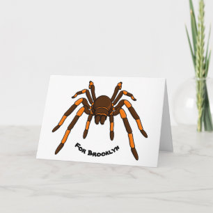 Cartão Cartoon de aranha-do-marrom e-laranja-acastanhado