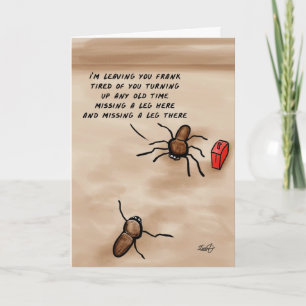 Cartão Cartoon de aranha... vou te deixar Frank!