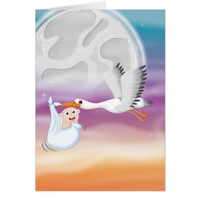 Cartão Cartoon de carregando novo nascer (Frente)