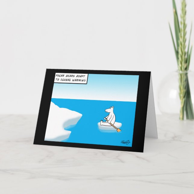 Cartão Cartoon de Cartoon de Urso Polar (Frente)