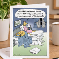 Cartoon de Casal de Cães Engraçados no Aniversário