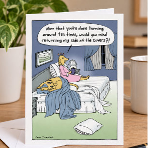 Cartão Cartoon de Casal de Cães Engraçados no Aniversário