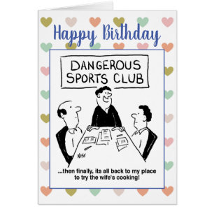 Cartão Cartoon de Clube Desportivo Perigoso