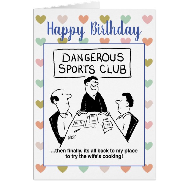 Cartão Cartoon de Clube Desportivo Perigoso (Frente)