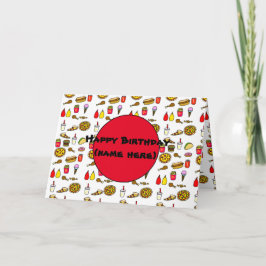 Cartão Cartoon de Comida Rápida Aniversário Personalizado