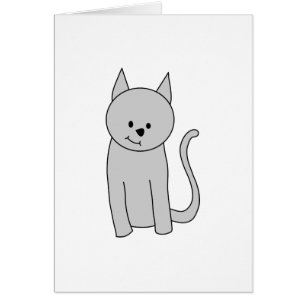 Cartão Cartoon de Gato de cinza.