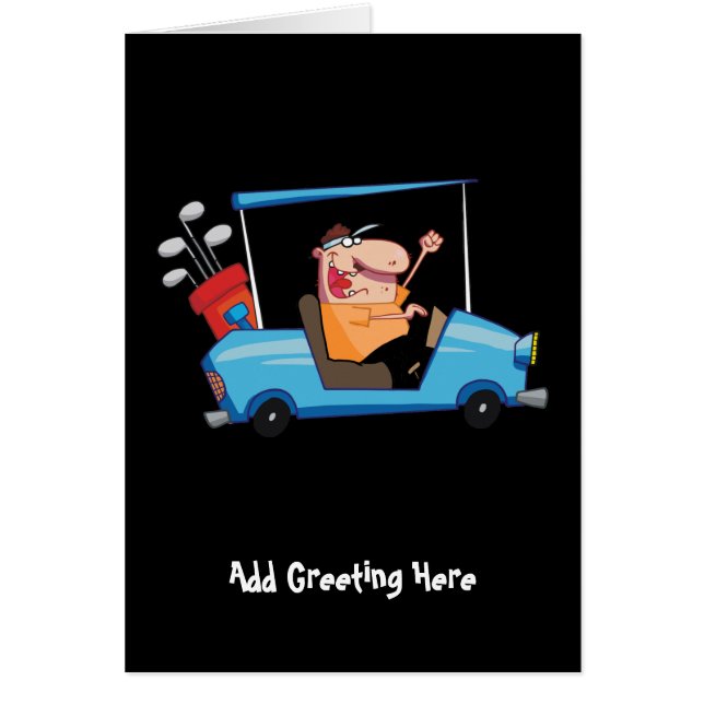 Cartão Cartoon de Golfer Funny (Frente)