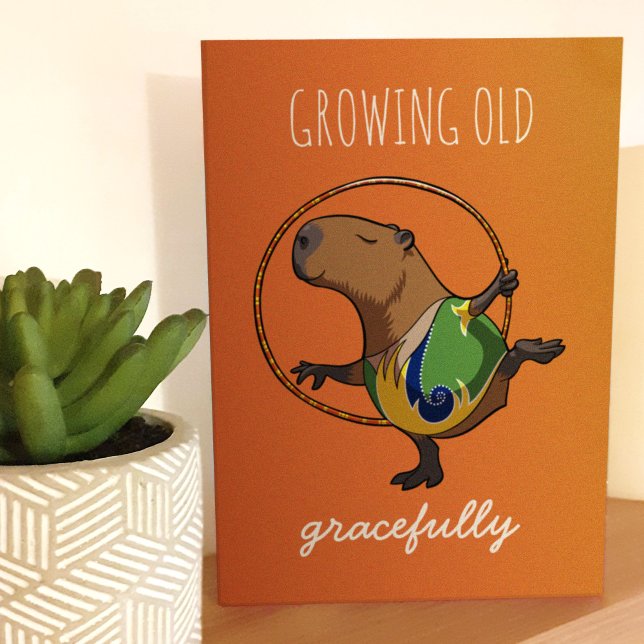 Cartão Cartoon de Gymnast Gracefully Capybara (Criador carregado)