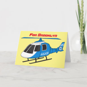 Cartão Cartoon de helicóptero do Departamento de Polícia