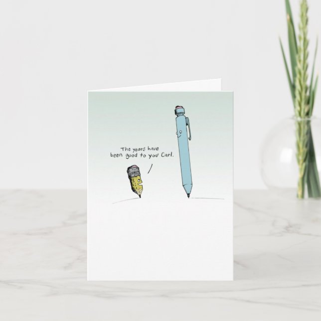 Cartão Cartoon de Lápis (Frente)