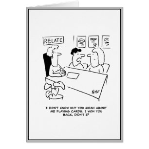 Cartão Cartoon de orientação para o casamento. Marido jog