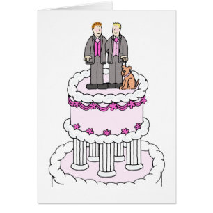 Cartão Cartoon de Parabéns de Casamento de Casais.