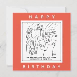 Cartão Cartoon de Previsão de Tempo em Arca de Noah