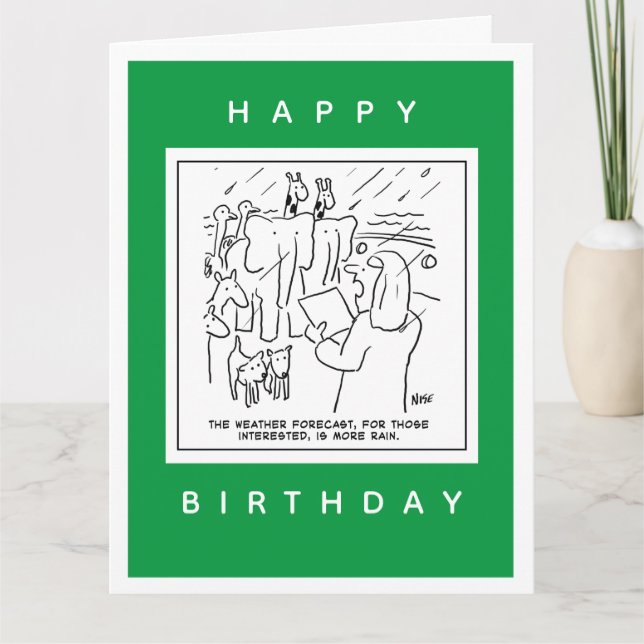 Cartão Cartoon de Previsão de Tempo em Arca de Noah (Frente)