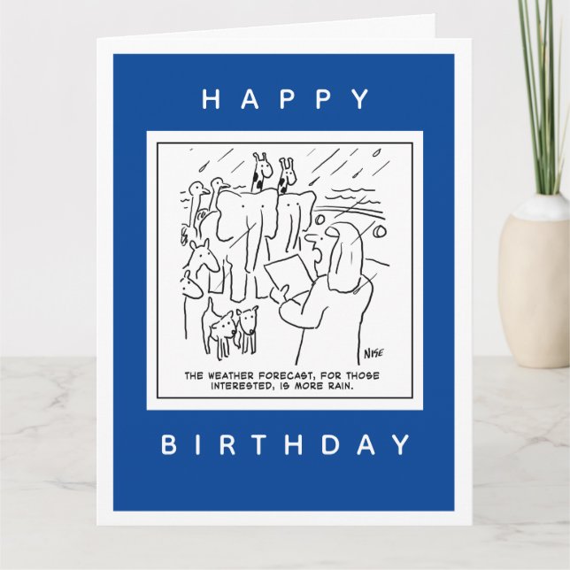 Cartão Cartoon de Previsão de Tempo em Arca de Noah (Frente)