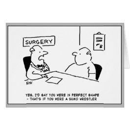 Cartão Cartoon de Sumo sobre Obesidade Médica e de Doente