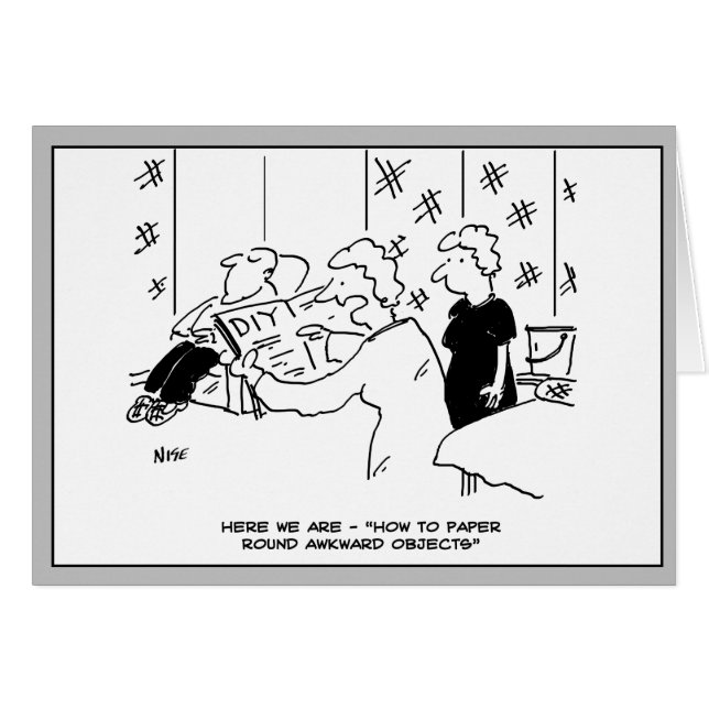 Cartão Cartoon de Wallpapering e Decoração Doméstica (Frente Horizontal)