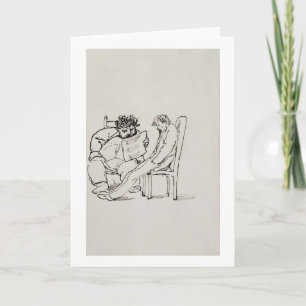 Cartão Cartoon de William Morris (1834-1896) lendo poesia