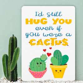 Cartão Cartoon divertido e colorido Cactus no Namorados a