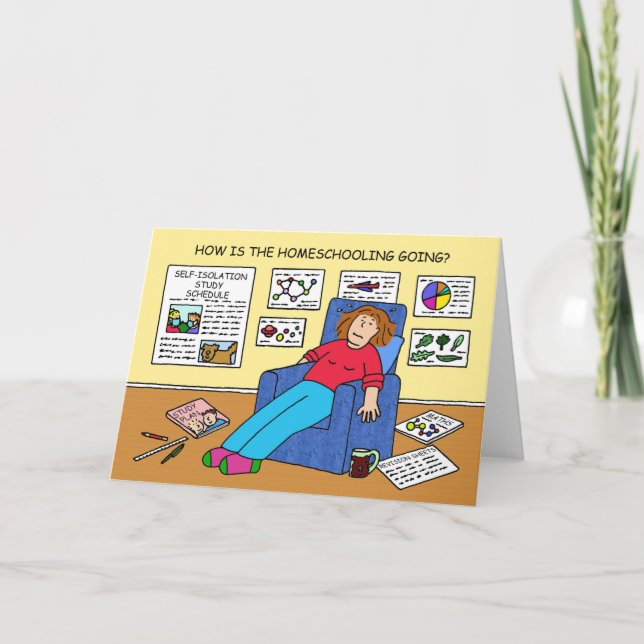 Cartão Cartoon do Covid 19 para escolas domésticas (Frente)