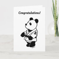 Cartoon do Panda do Judo com um Congrats de Faixa 
