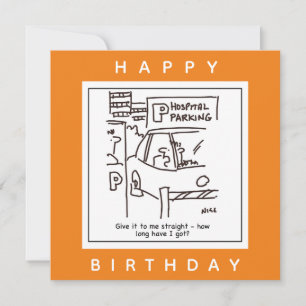 Cartão Cartoon do Parque Estacionário do Carro do Hospita